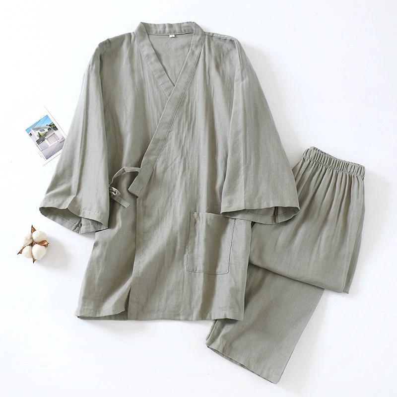 Men's Pure Cotton Gauze Pajamas by GJG Denim