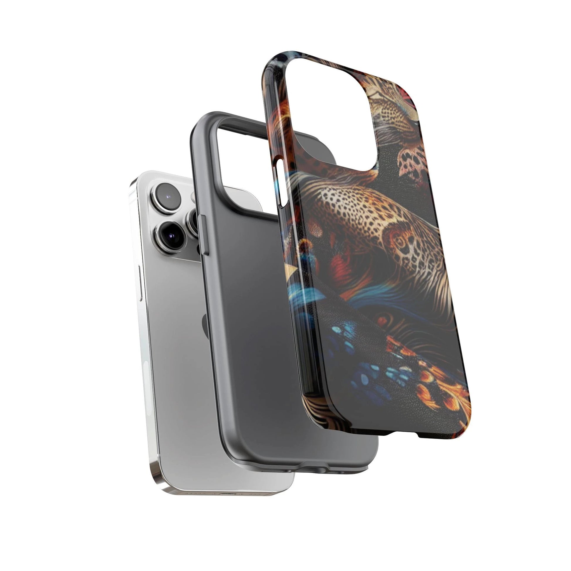 Stylish Tough Phone Case with Elegant Black and Gold Design by Printify