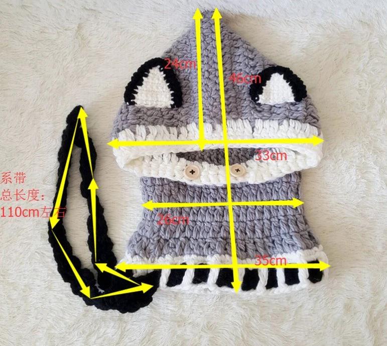 Children's wool knit hat hand-knitted warm earmuffs cape caps for men and women by GJG Denim