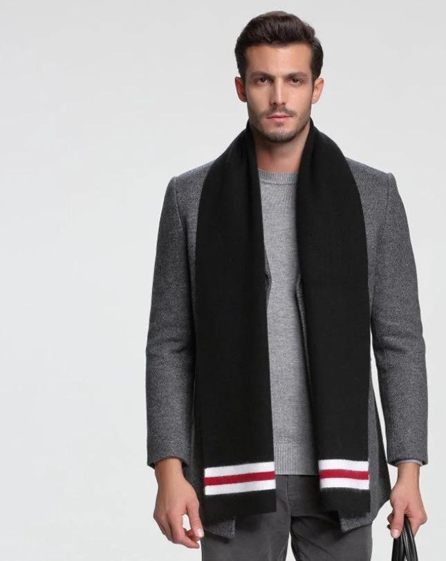 Men's Cashmere Tide Business Casual Double-sided Scarf by GJG Denim