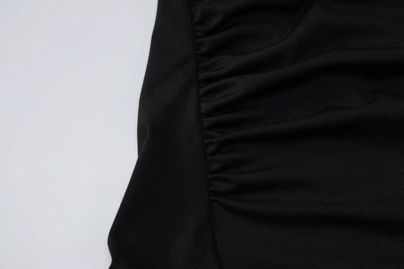 Slit Cutout Wrap Breast Chain Dress by GJG Denim