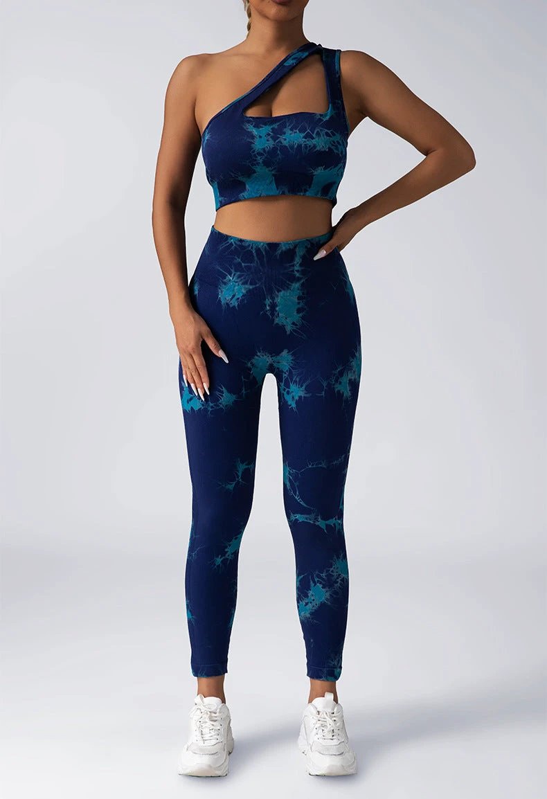Seamless Knitted Tie-dye Yoga Suit Women by GJG Denim