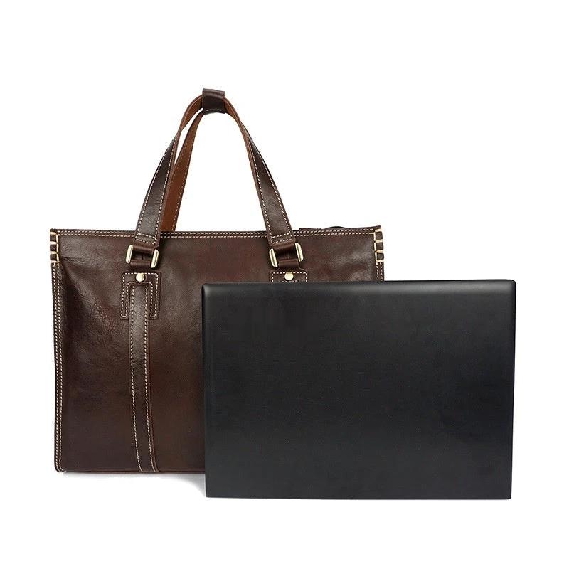 Men's Leather Shoulder Messenger Bag by GJG Denim