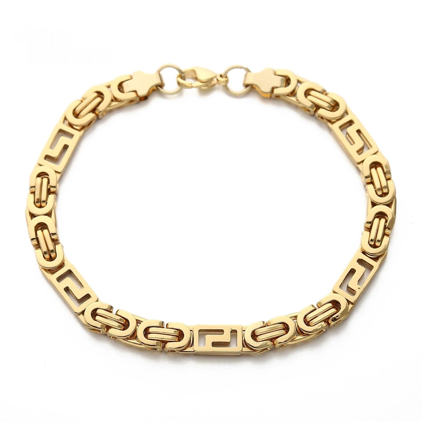 Men's Single-Link Stainless Titanium Steel Bracelet by GJG Denim