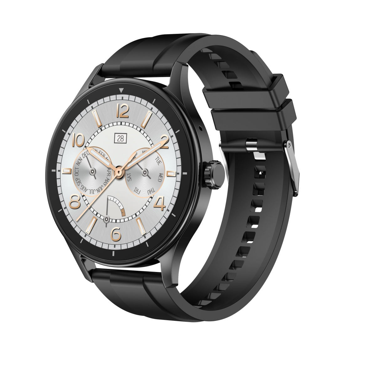 Stainless Steel Polished Dual-Strap Bluetooth Call Sports Watch For Men by GJG Denim
