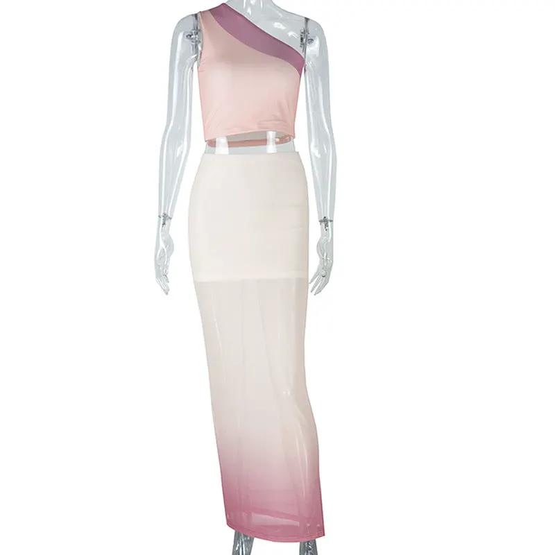 Women's Sleeveless Top And Skirt Set by GJG Denim