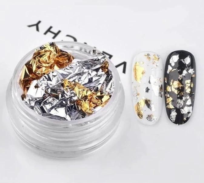 Nail tin foil fragment nail jewelry by GJG Denim