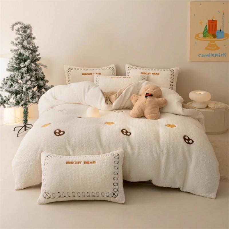 Heavy Weight Fleecefiber Towel Embroidery Duvet Cover Four-piece Set by GJG Denim