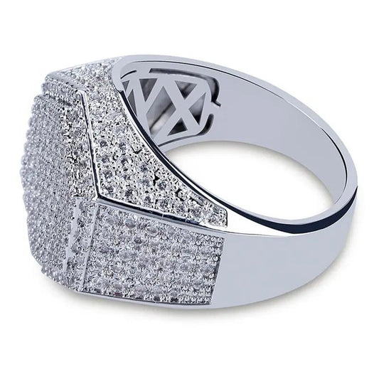 Men's Micro Pave CZ Silver Ring by GJG Denim