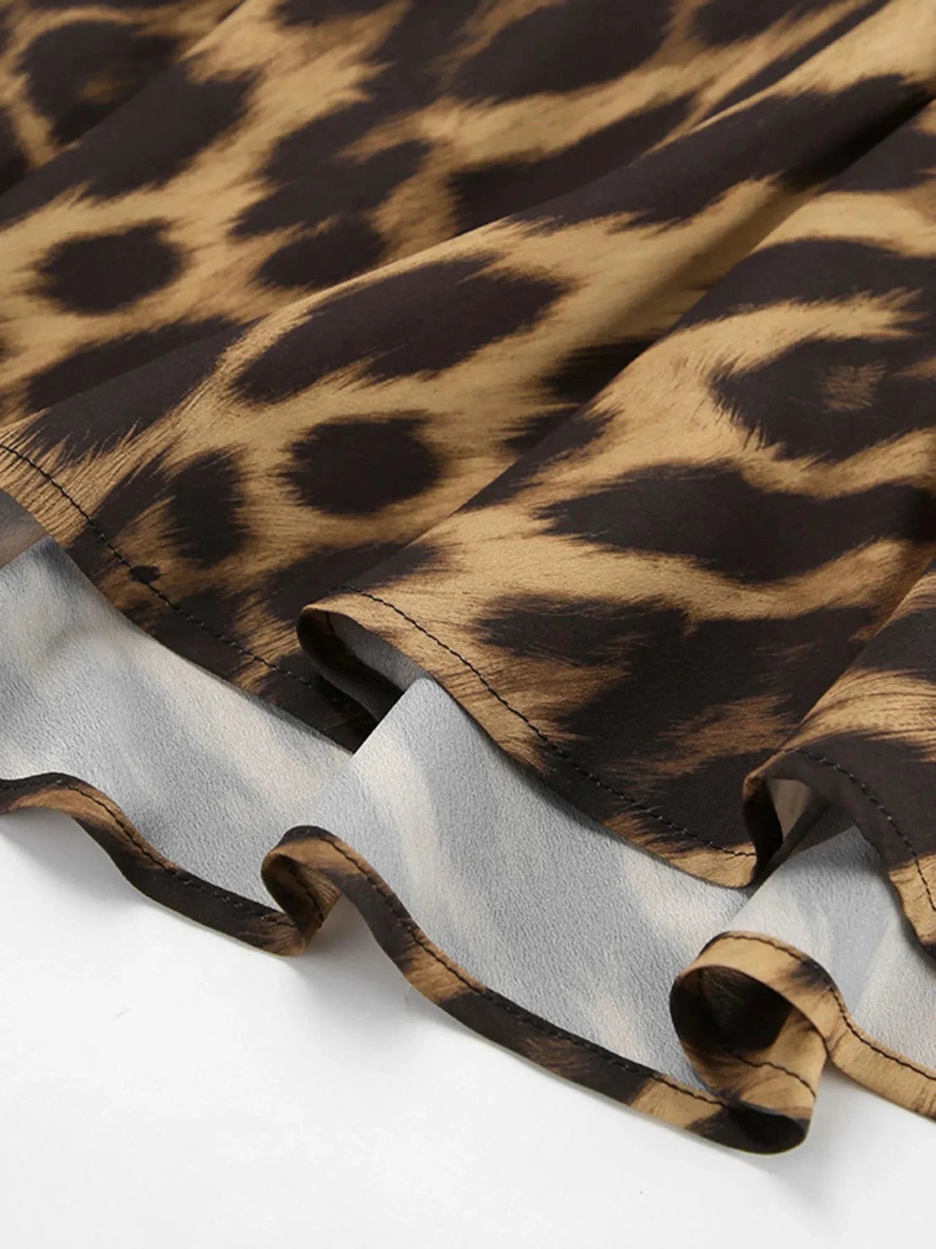 Leopard Print High Waist Flare Maxi Skirt by Lady Ros