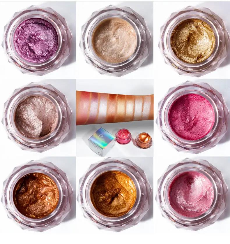 Face Highlighter Jelly Gel Mermaid Eyeshadow Glow Body Glitter Festival Makeup Iluminador Gold Liquid Highlighter Bronzer by GJG Denim