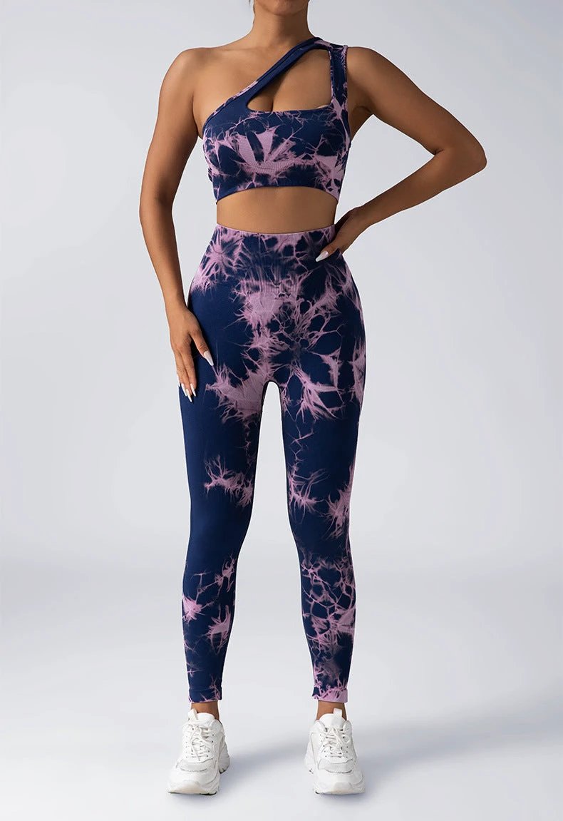 Seamless Knitted Tie-dye Yoga Suit Women by GJG Denim
