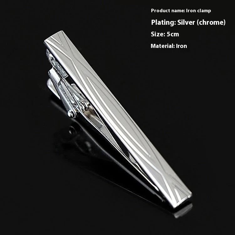 Men's Business Silver Simple Fashion Short Tie Clip by GJG Denim