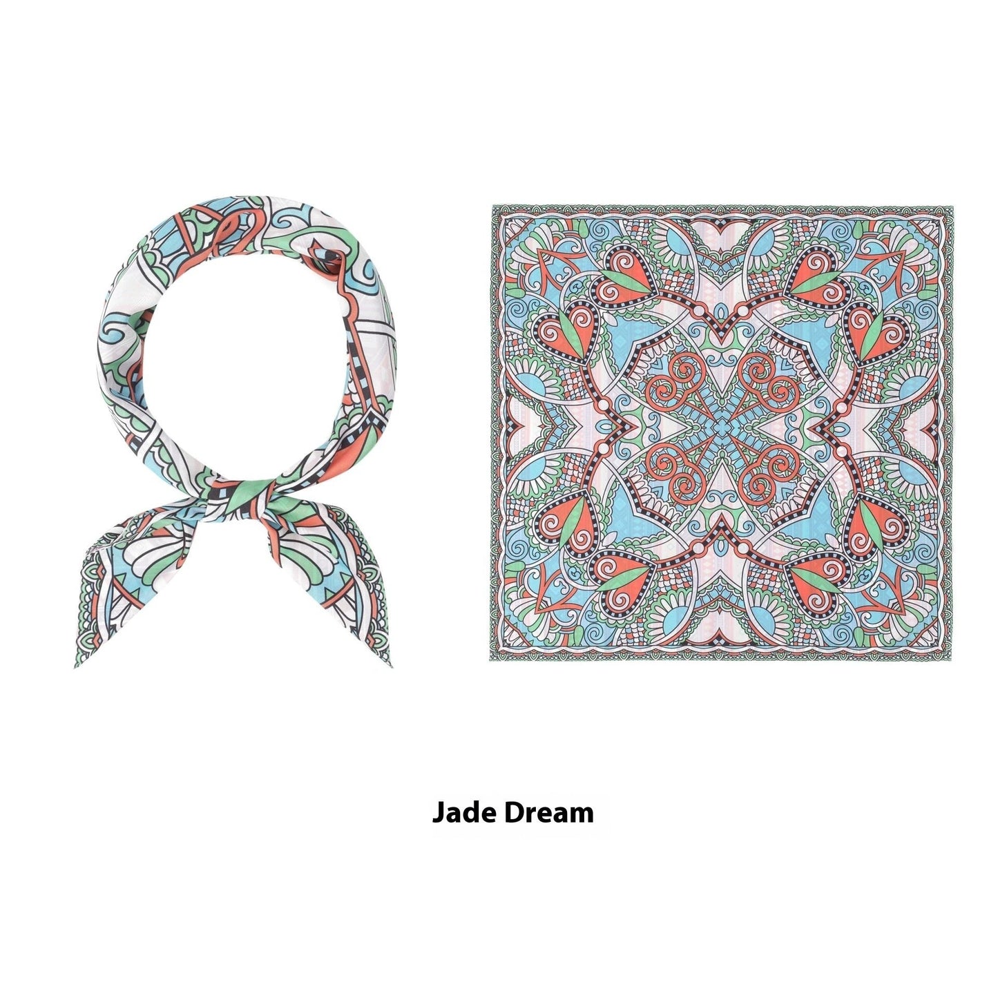 Thin Headcloth Duplex Printing Silk Scarf Square Scarf by GJG Denim