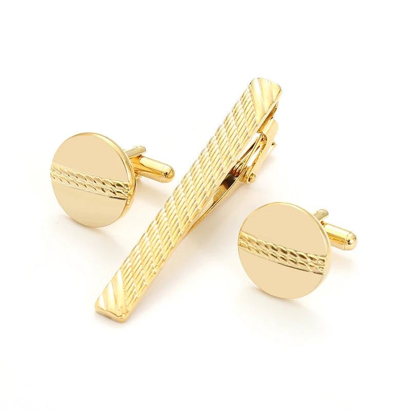 Men's Formal Business Cufflinks And Tie Clip Set by GJG Denim