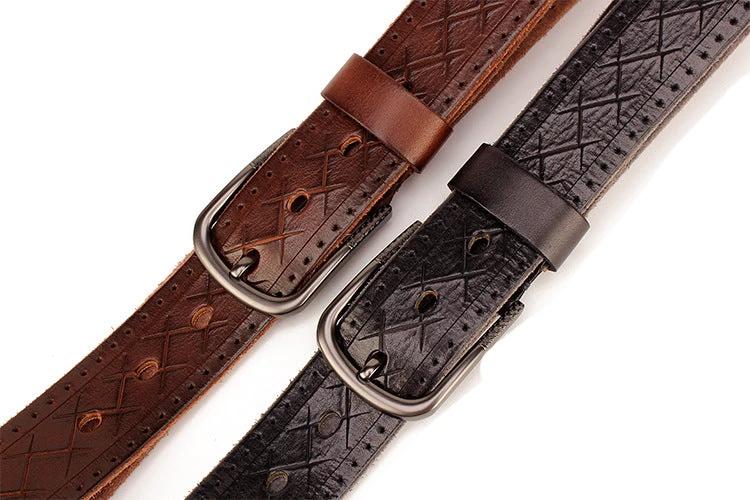 Men's Leather Pin Buckle Belt by GJG Denim
