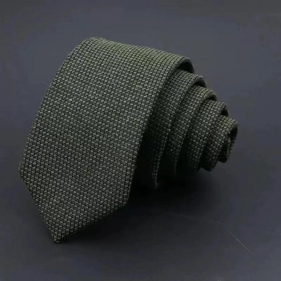 Men's Thickened Sanded Fabric Striped Solid Color Cotton Tie by GJG Denim