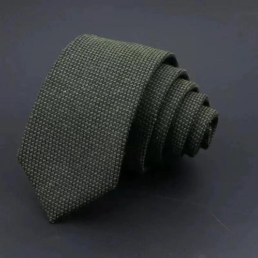 Men's Thickened Sanded Fabric Striped Solid Color Cotton Tie by GJG Denim