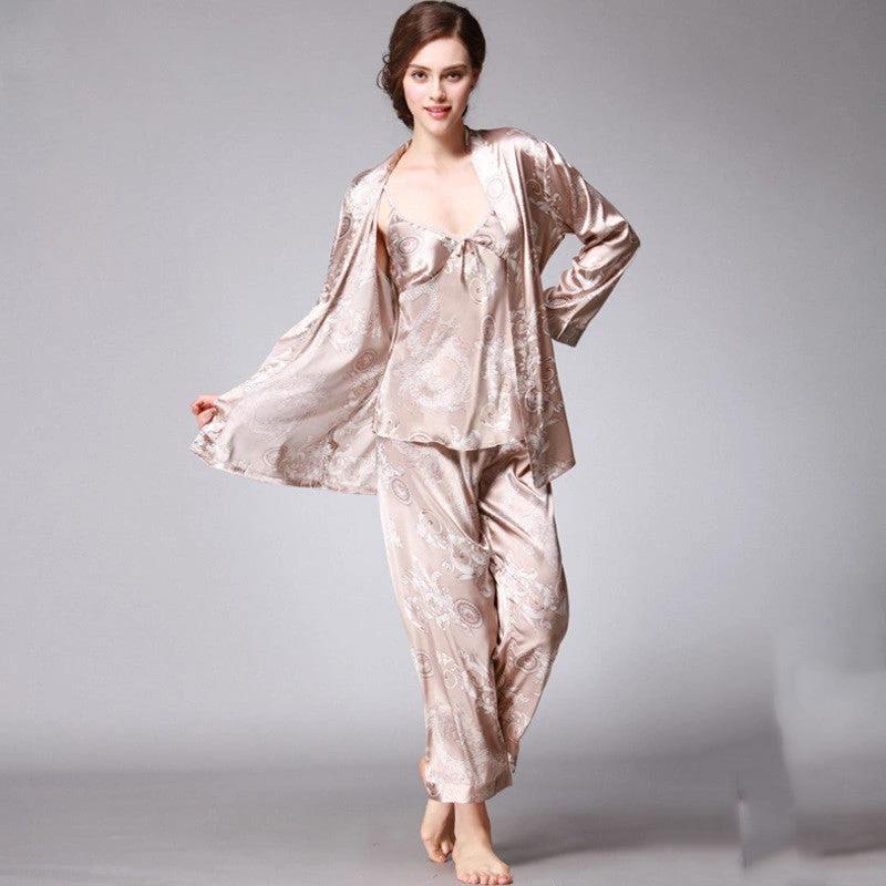 Three-piece silk pajamas for women by GJG Denim