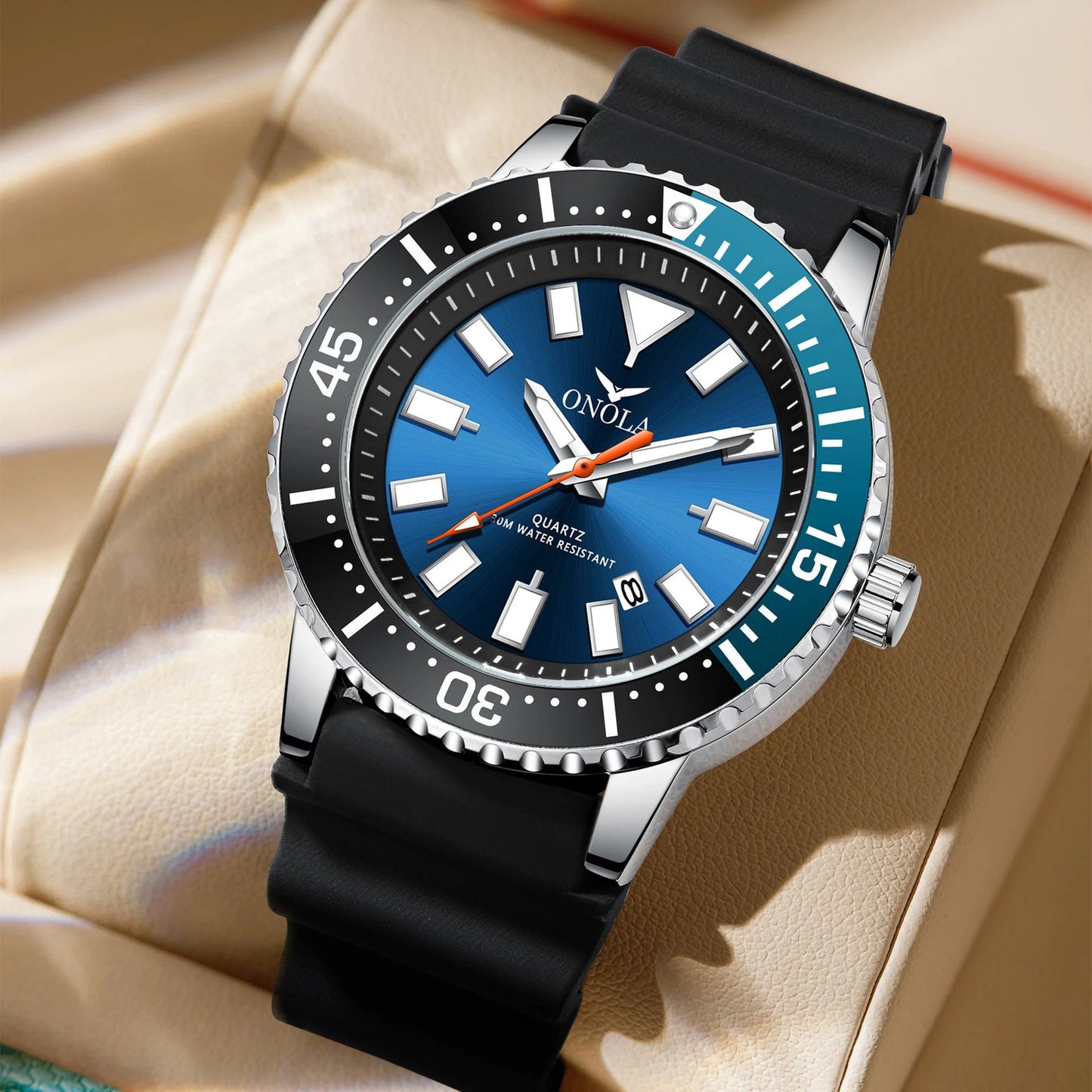 Business Casual Men's Waterproof Tape Quartz Watch by GJG Denim