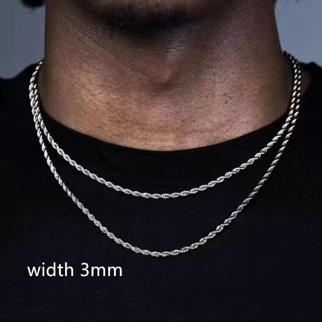 Men's Luxury Elegant Gold Color Chain Necklace by GJG Denim