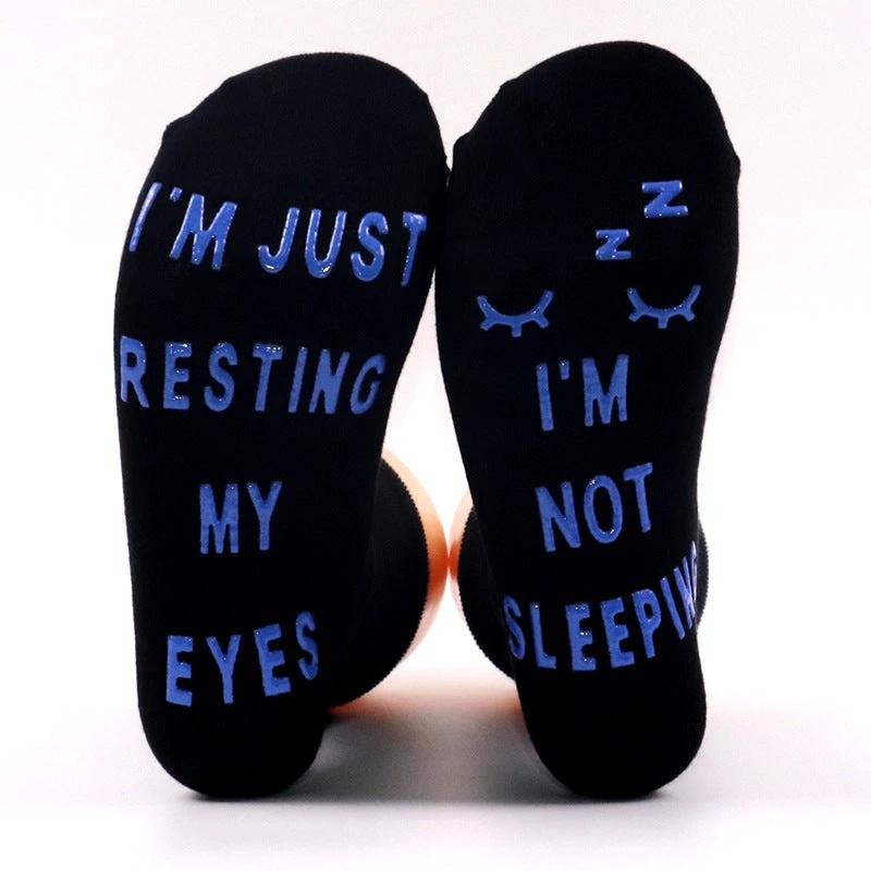 Men's Creative Foot Letter Non-slip Socks by GJG Denim