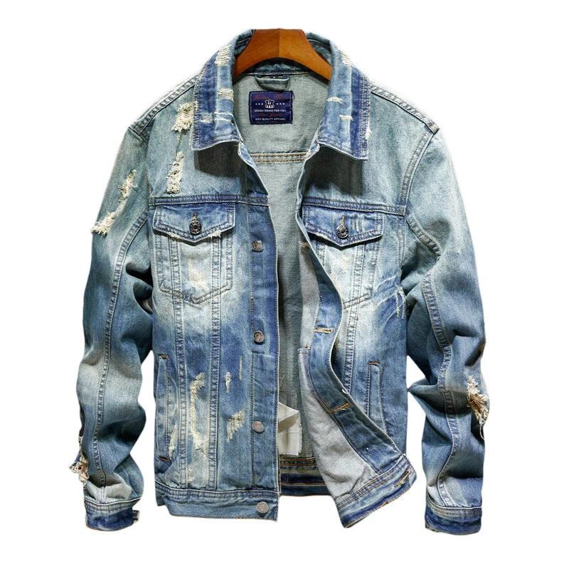Men's Washed Denim Jacket Outerwear by GJG Denim