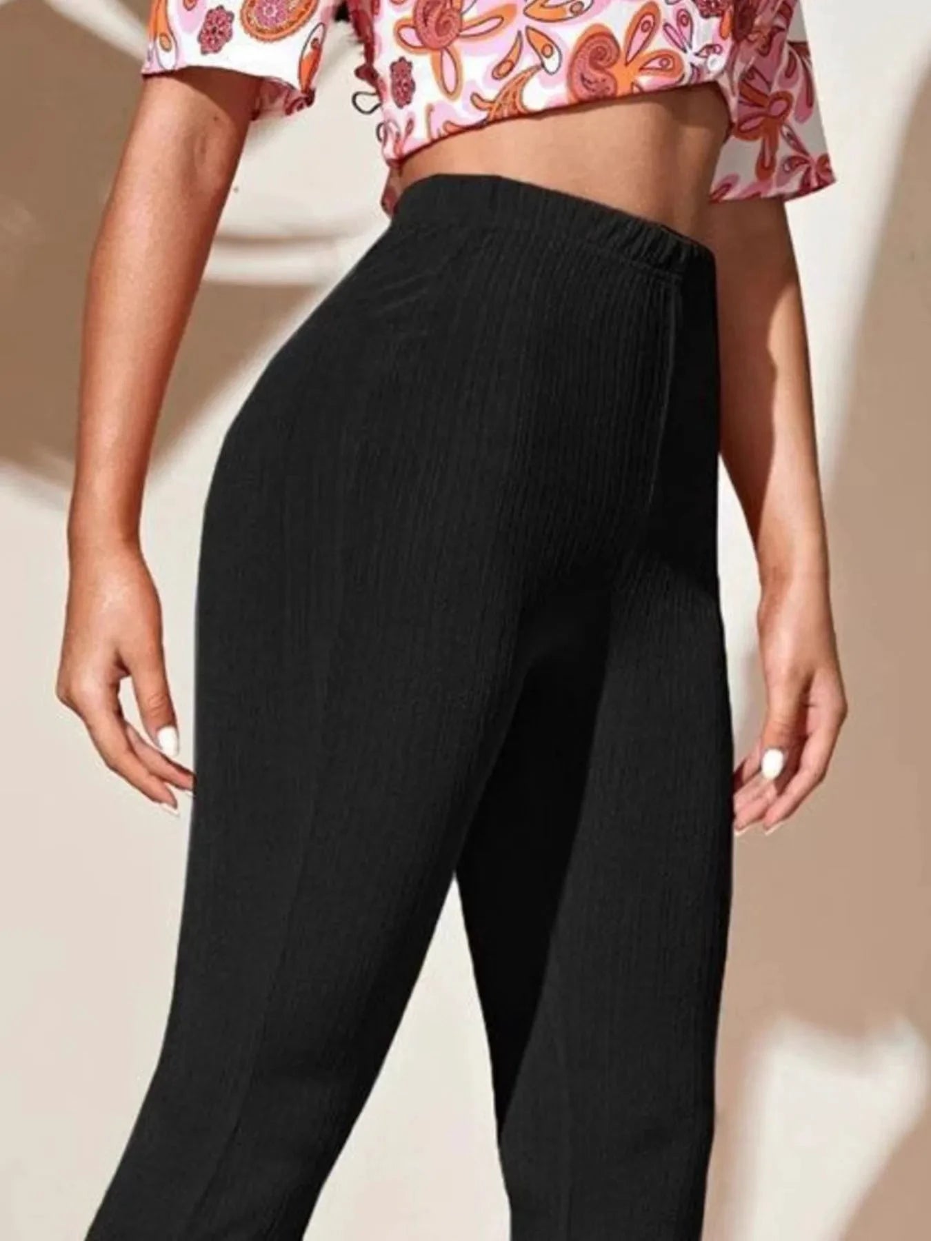 Full Size High-Waist Flare Active Pants Plus Size by Lady Ros