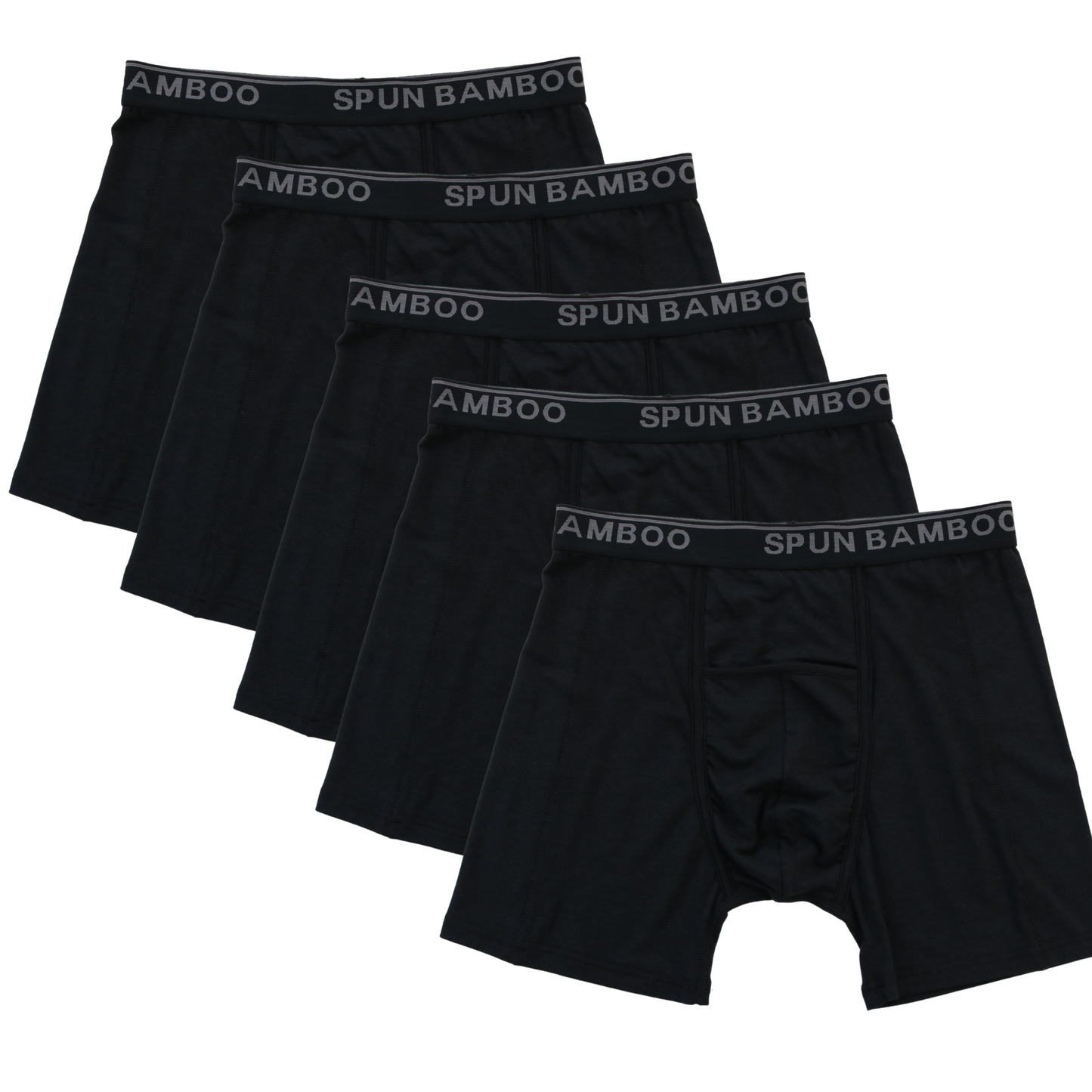 Men's Bamboo Viscose Boxer Briefs Underwear Black Color - 5-pack by Spun Bamboo