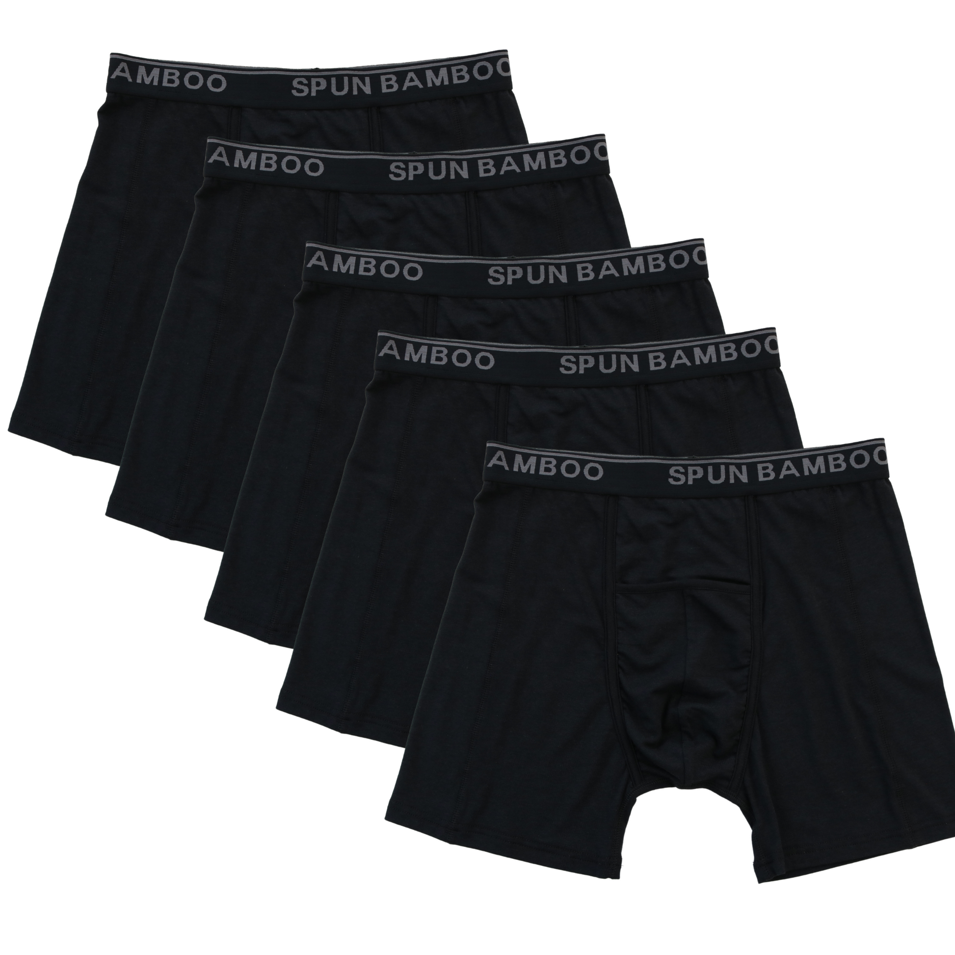 Men's Bamboo Viscose Boxer Briefs Underwear Black Color - 5-pack by Spun Bamboo