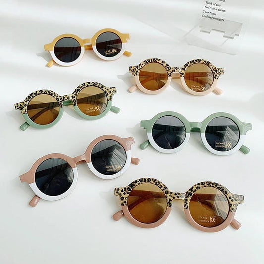 Children's Sunglasses Round Frame Sun Protection And Sunshade Fashion All-matching by GJG Denim