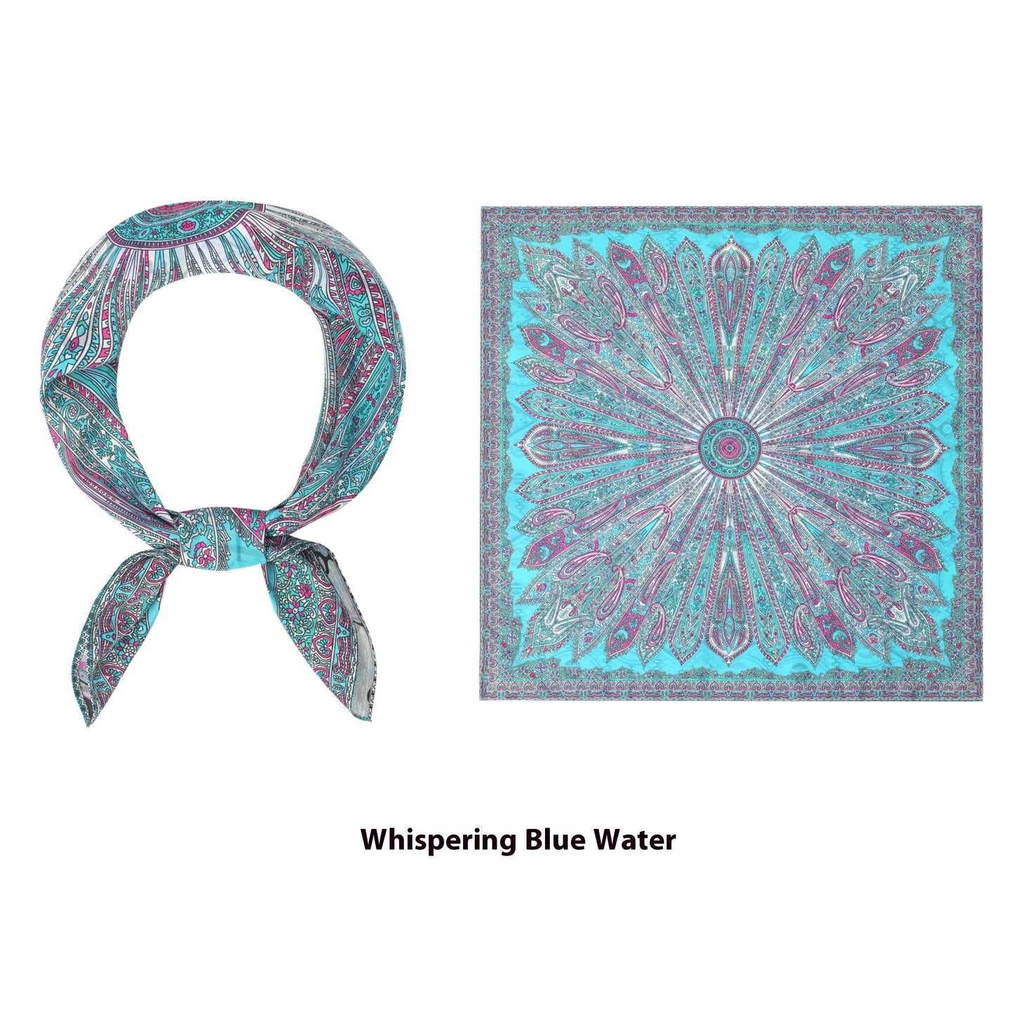 Thin Headcloth Duplex Printing Silk Scarf Square Scarf by GJG Denim