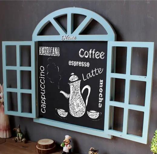 Wooden False Window Chalkboard Wall Decor by GJG Denim