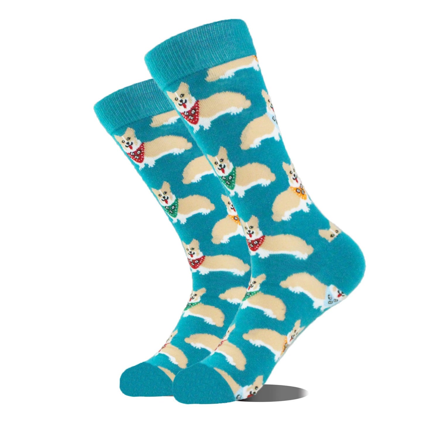 Men's Cartoon Animal Retro Oil Painting Mid-calf Socks by GJG Denim