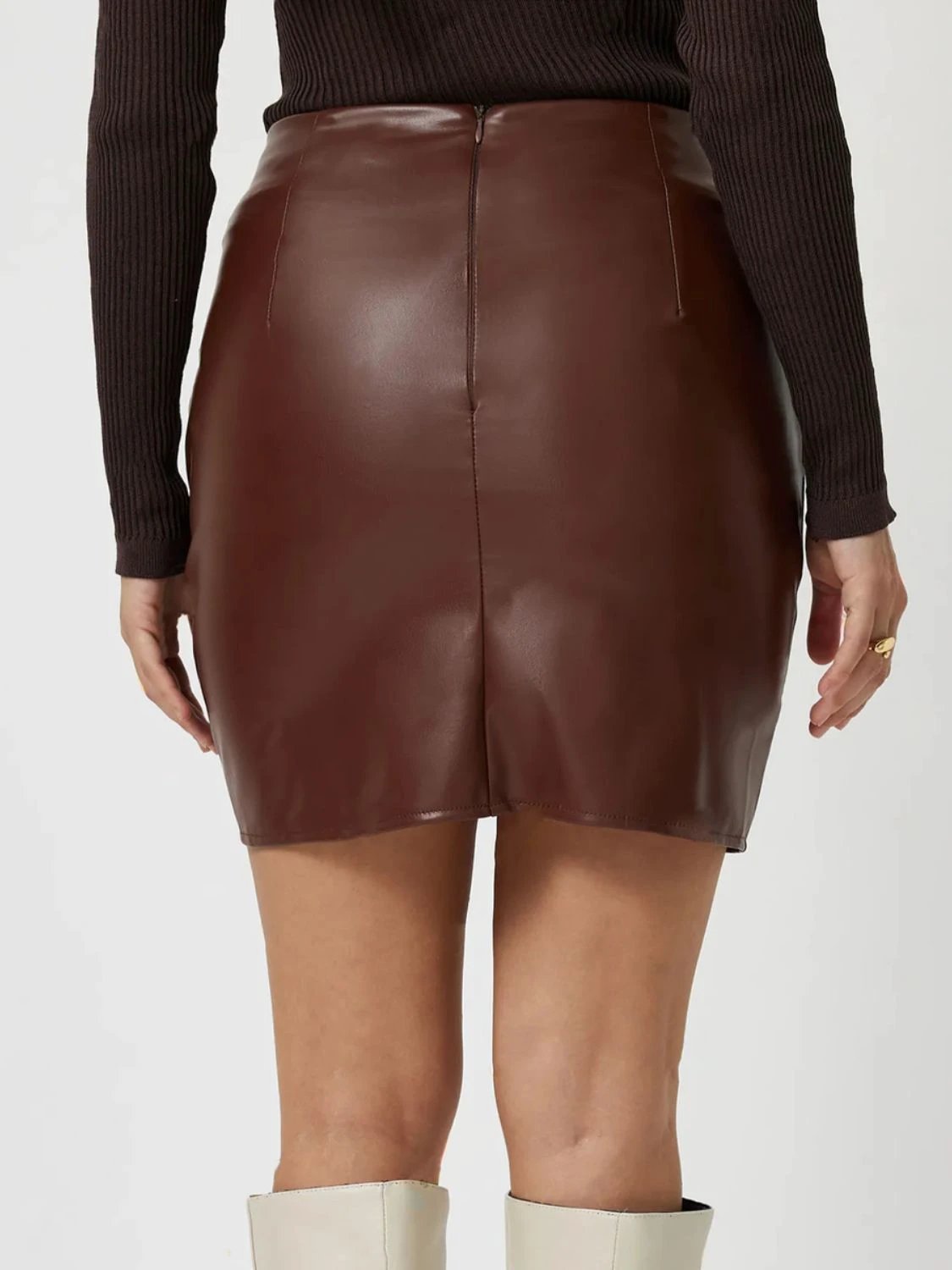 Ruched Asymmetrical Hem Skirt by Lady Ros