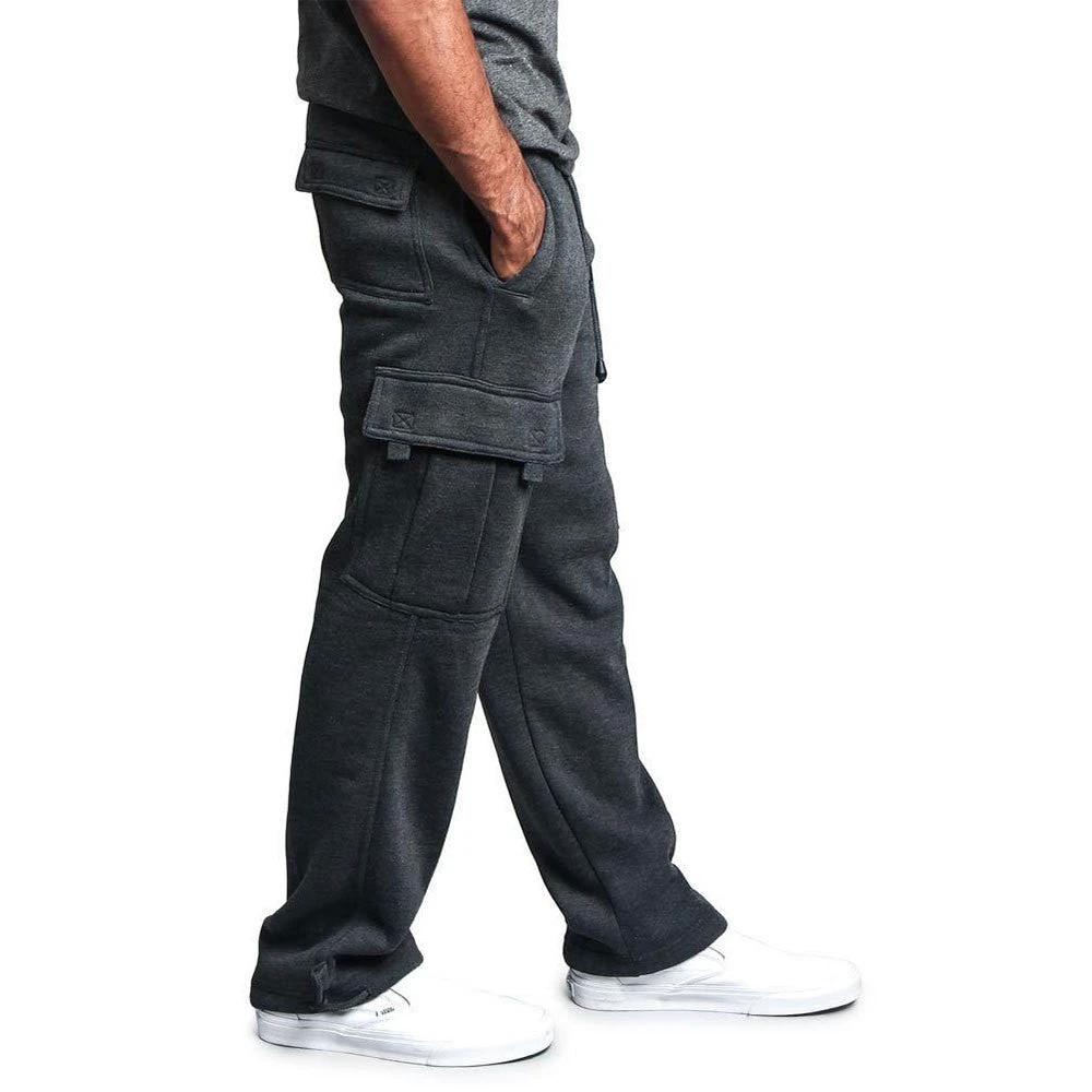 Men's Casual Multi Pocket Cargo Sweatpants by GJG Denim