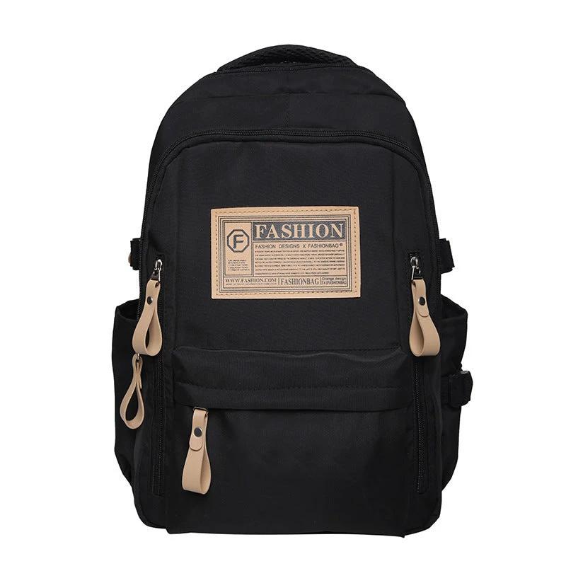 Men's Solid Multi-pocket Backpack Large Capacity by GJG Denim