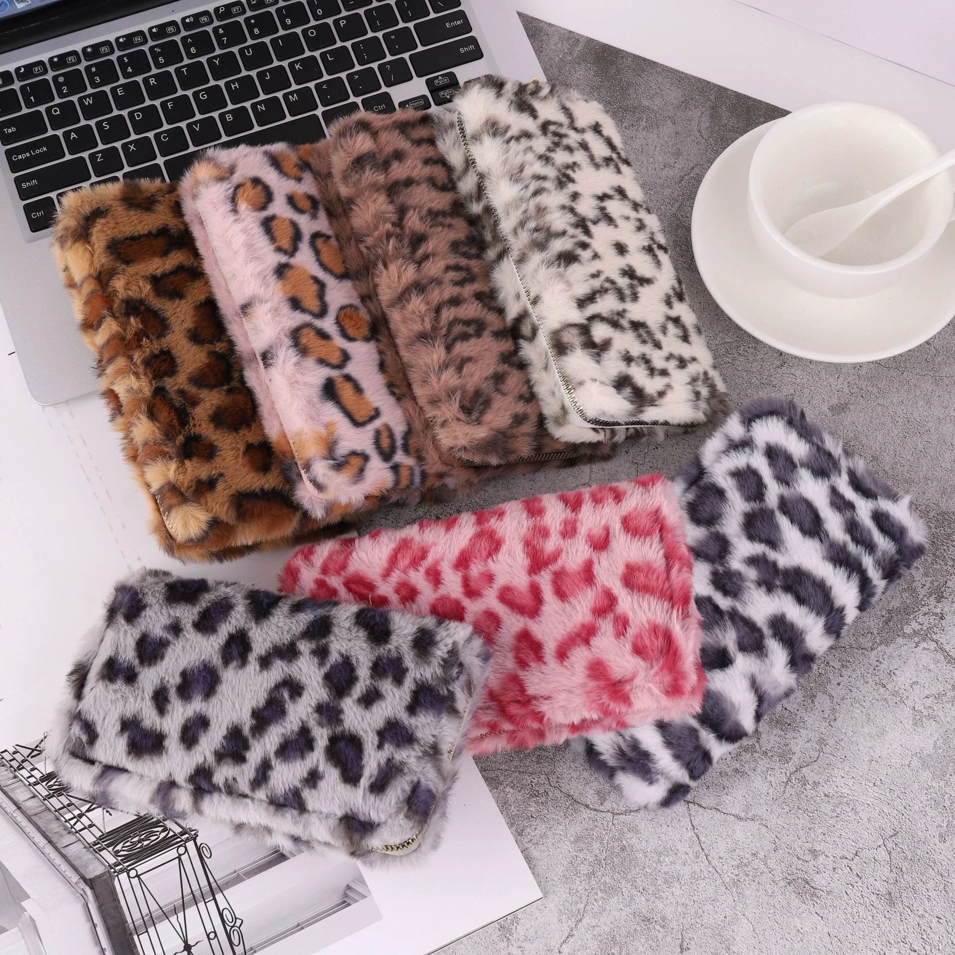Creative Plush Coin Purse Fashion Leopard Print by GJG Denim