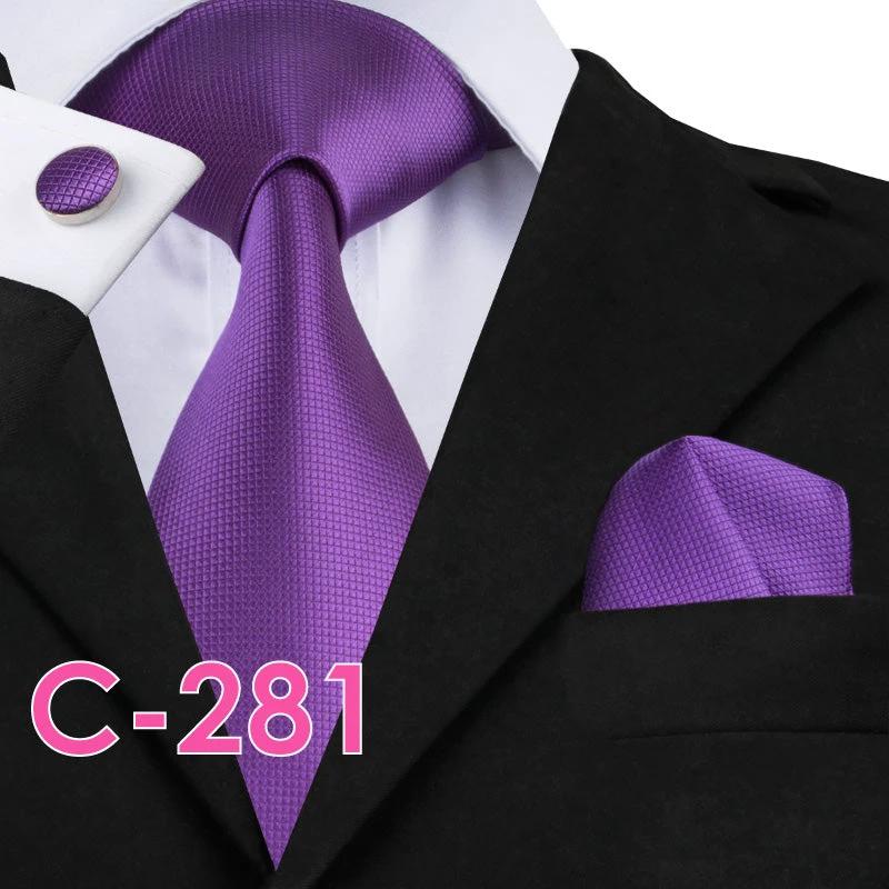 Solid Color Ribbed Collar Tie Set for Men by GJG Denim