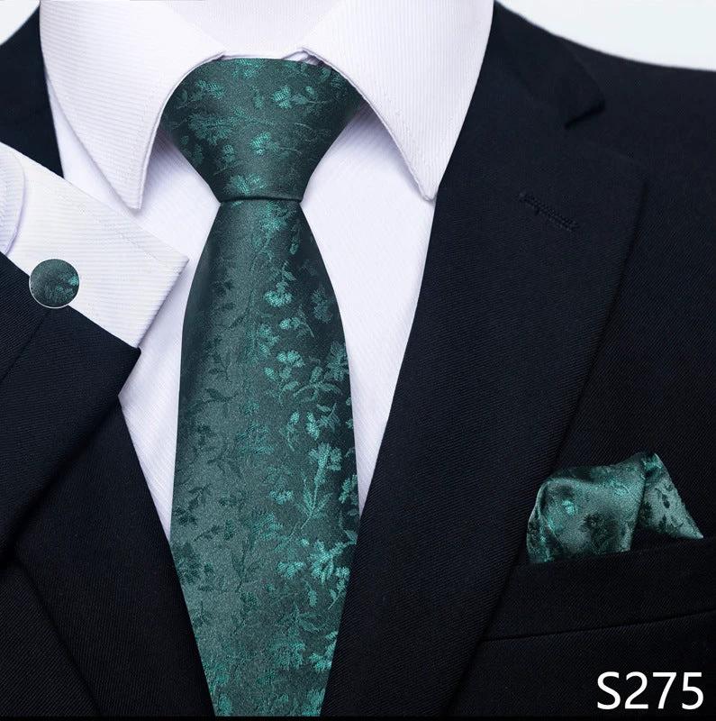 Men's Creative All-match Business Formal Wear Tie Scarf Cufflink Set by GJG Denim