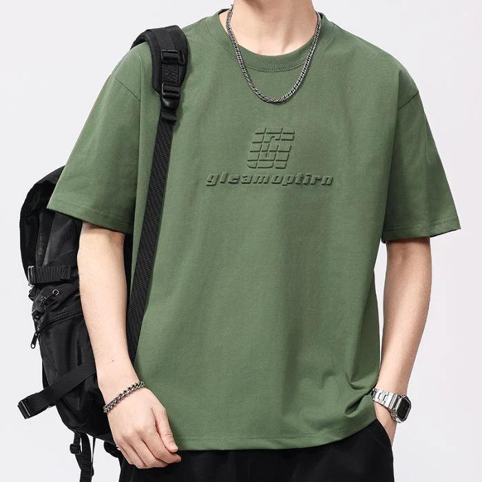 Trendy Loose-fitting Versatile Heavyweight Short-sleeve T-shirt For Men by GJG Denim