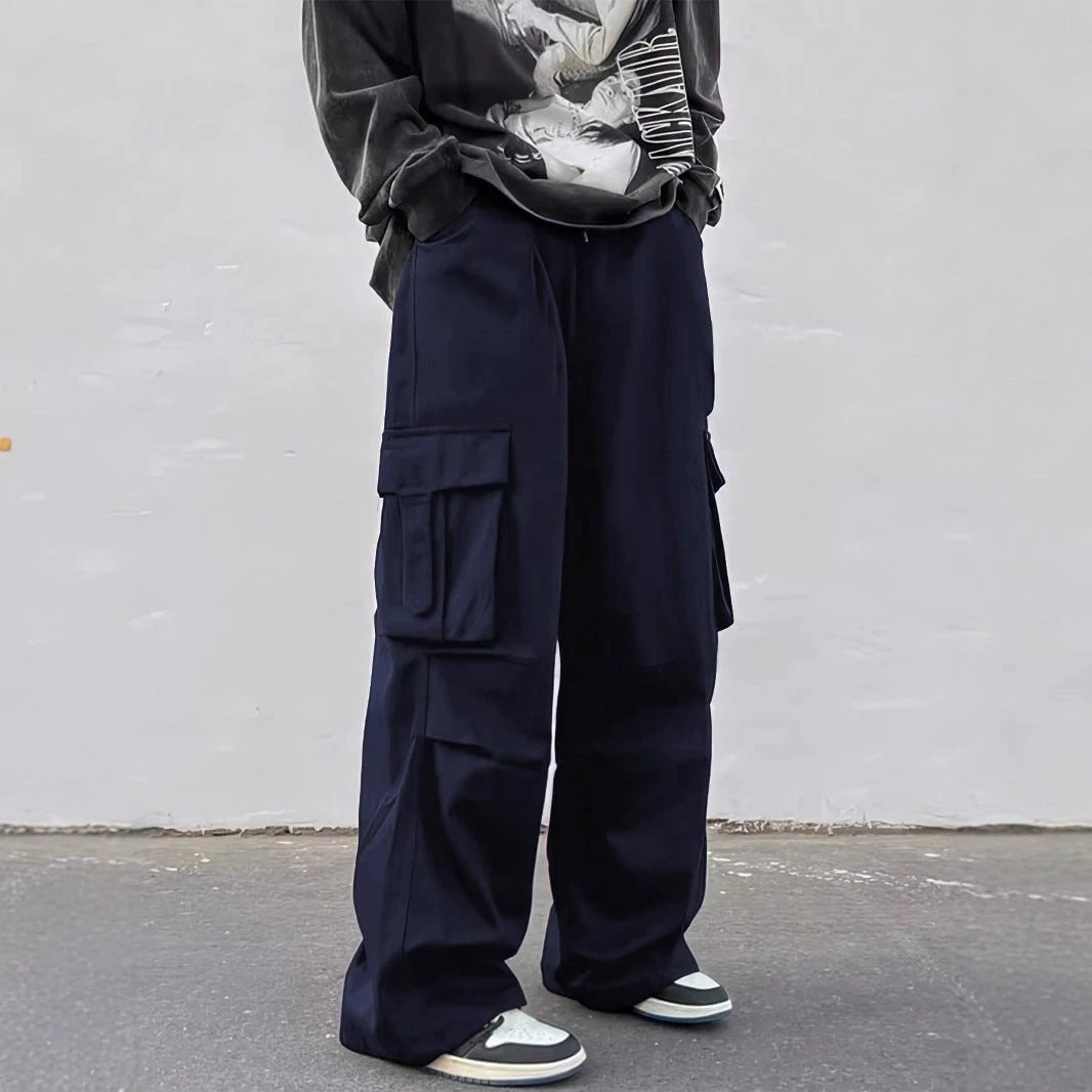 Men's Wide-leg Parachute Pants by GJG Denim