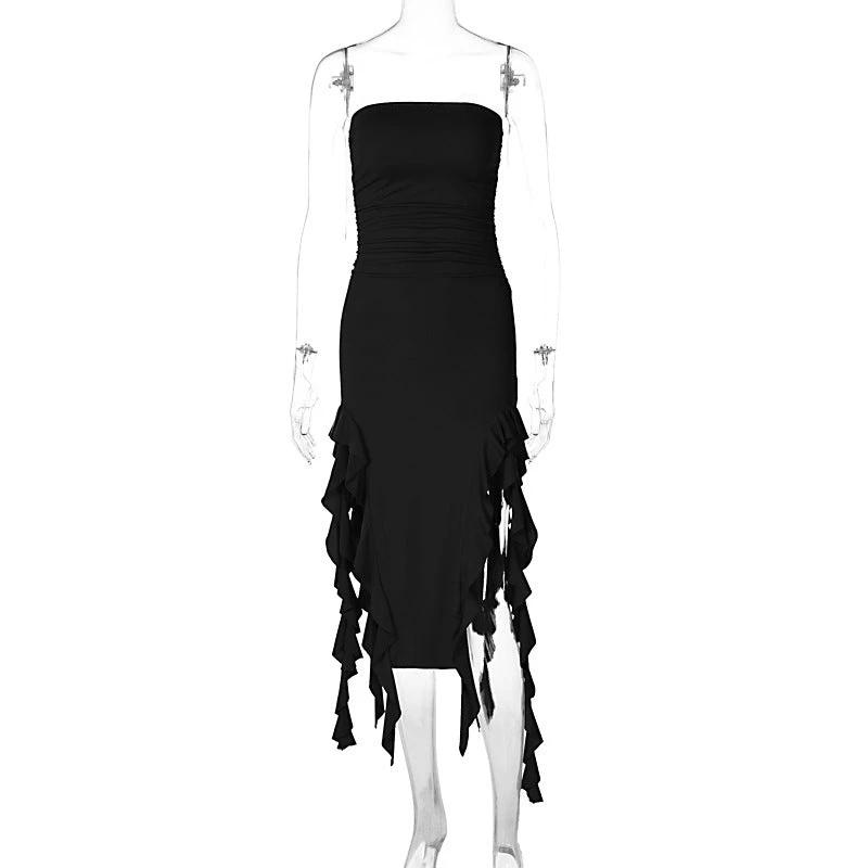 Personalized Chest Wrap Irregular Dress by GJG Denim