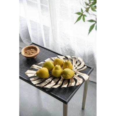 18.9x13.4x1.4 Gold Monstera Leaf Wall Decor by GJG Denim