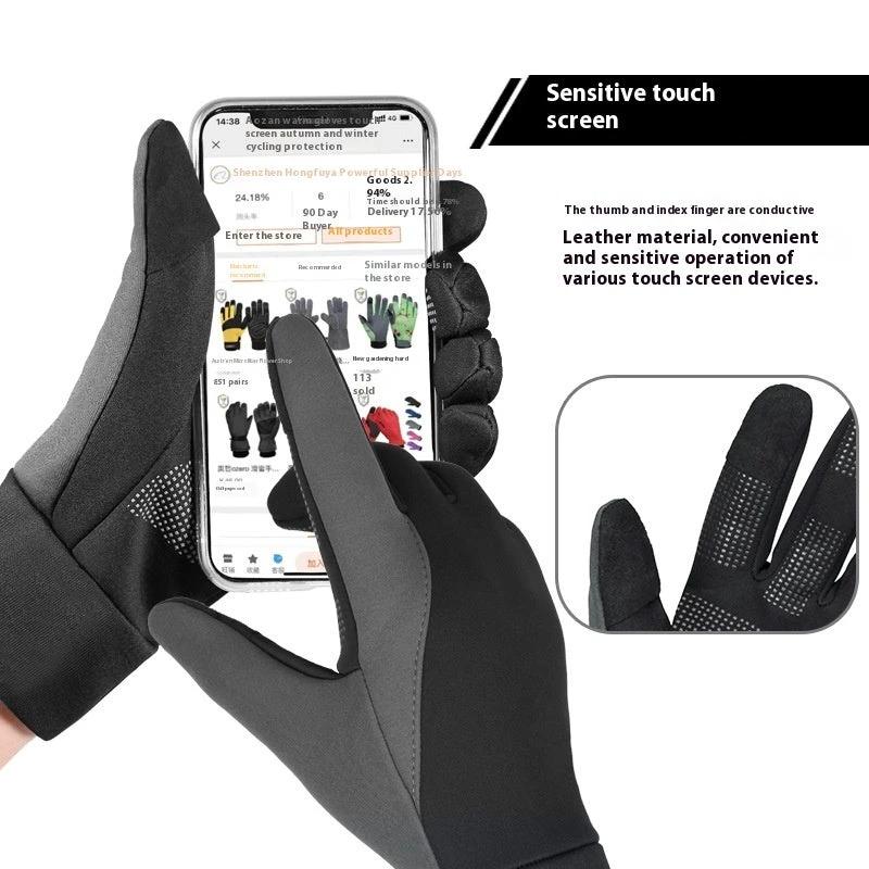 Non-slip Cycling Gloves Thermal And Windproof by GJG Denim