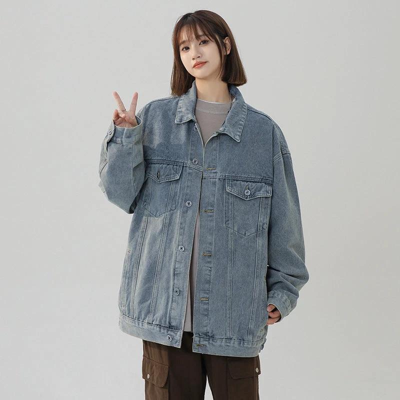 American Retro Loose Versatile Denim Jacket by GJG Denim