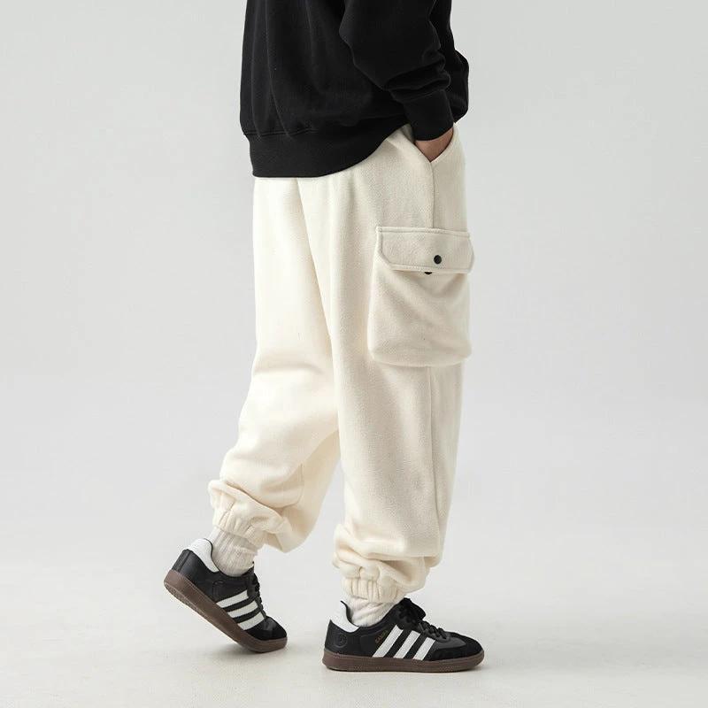 Men's Polar Fleece Loose Sports Workwear Sweatpants by GJG Denim