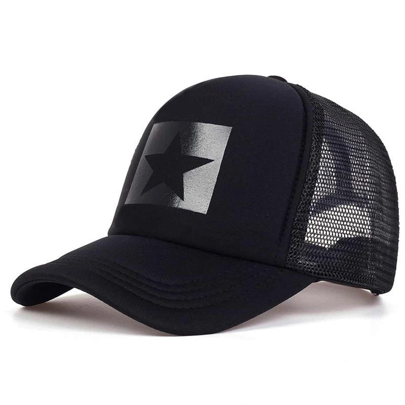 Five-pointed Star Letter Printed Sponge Baseball Hat by GJG Denim
