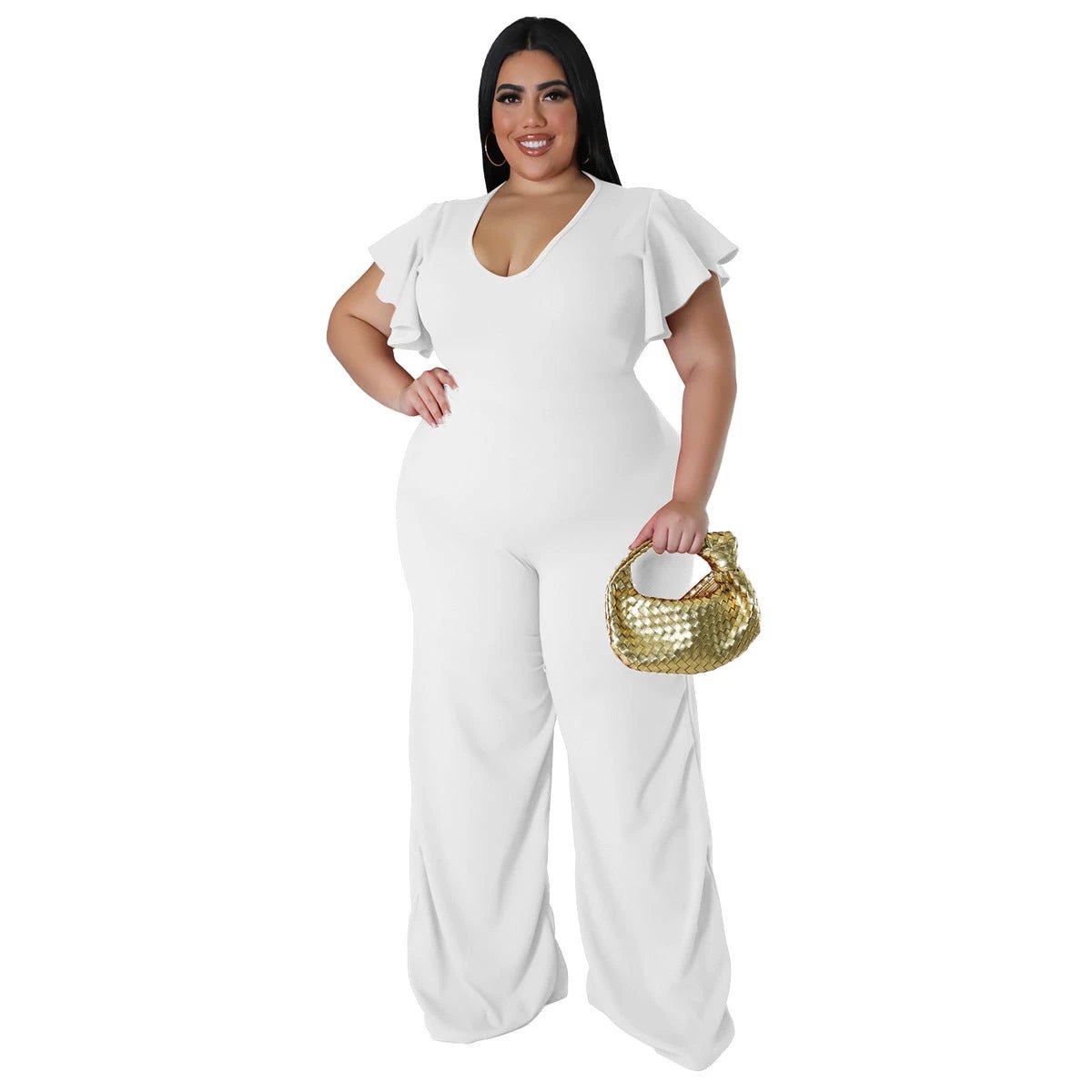 Lotus-leaf Women's Wide-leg Jumpsuit by GJG Denim