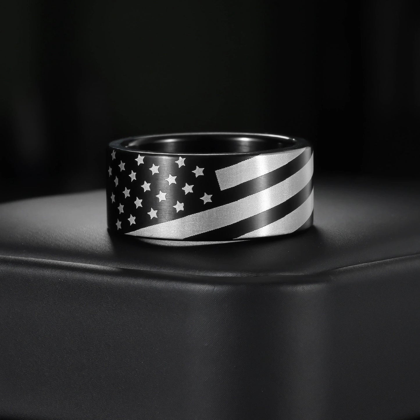 Two-tone Flag Ring for Men by GJG Denim